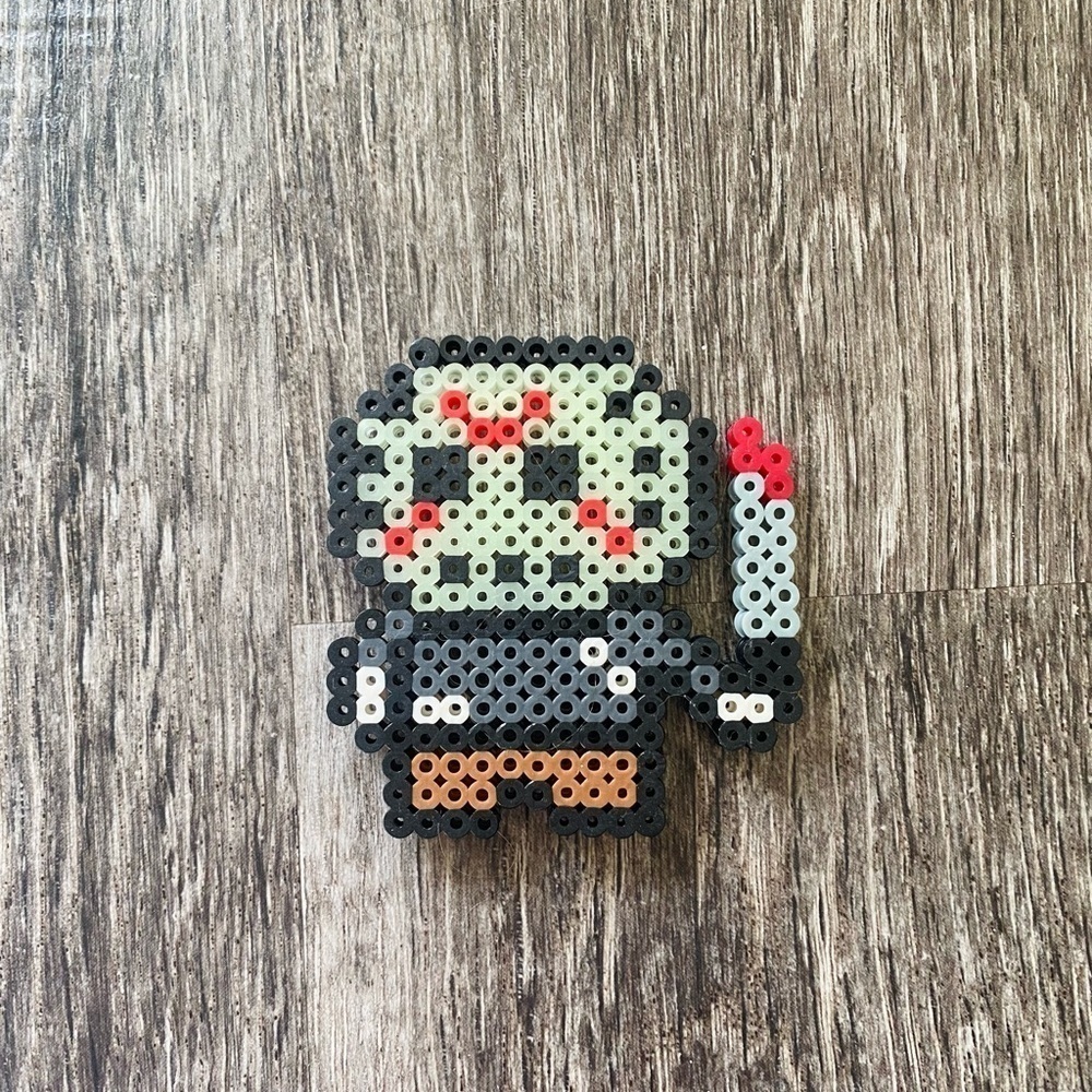 Friday 13th JASON magnet handmade perler beads glow in the dark